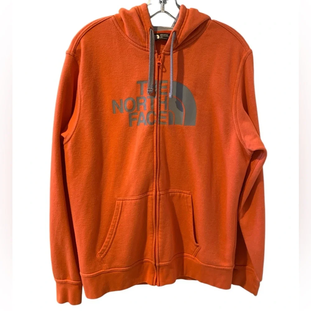 The North Face orange Red Full Zip Hoodie large gorpcore athletic leisure street